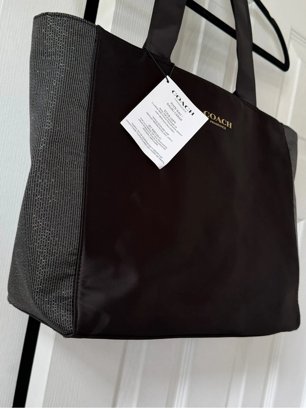 NWT COACH FRAGRANCE ✨🖤 Black & Gold Metallic Tote